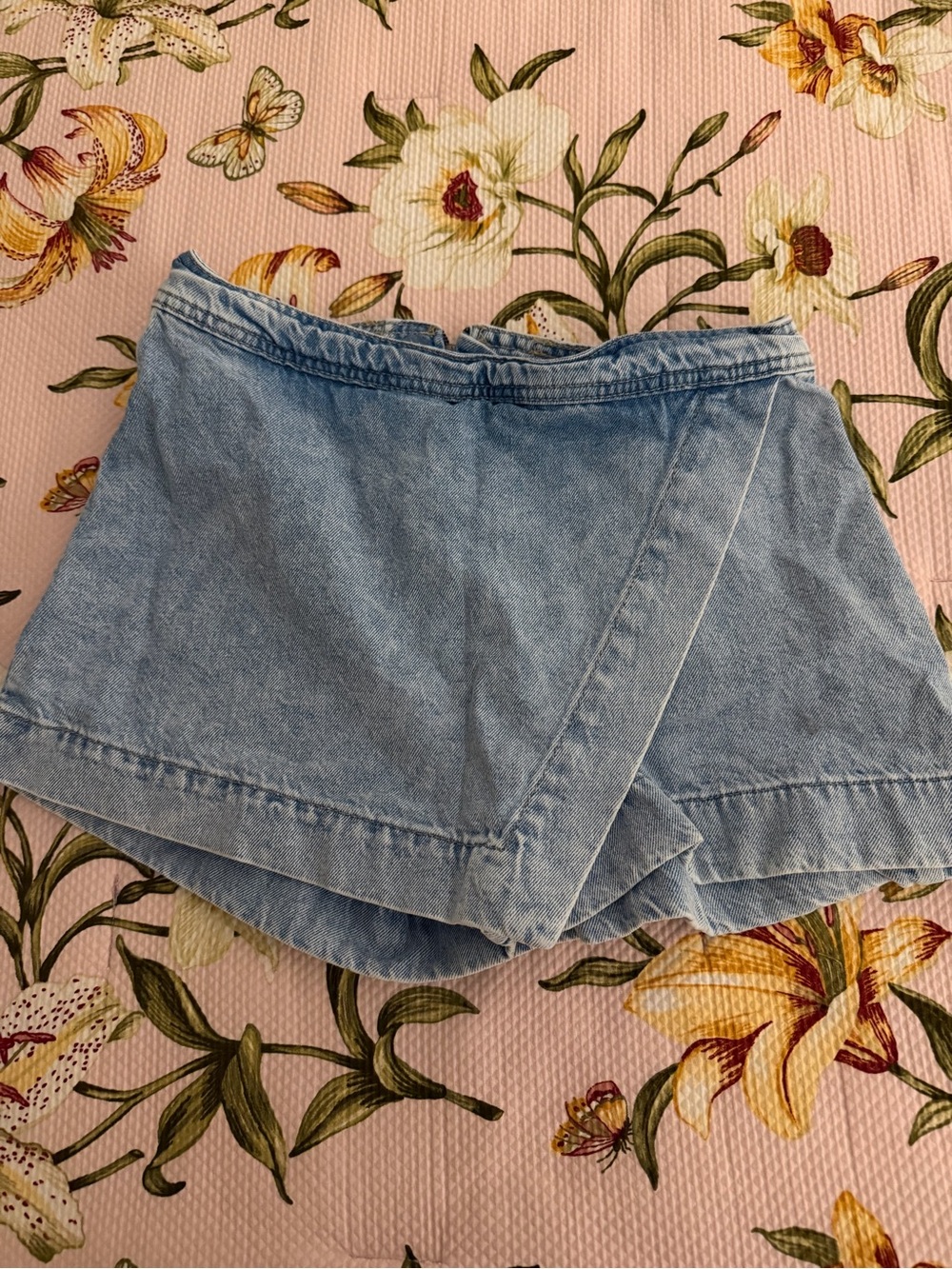 Light Blue Denim Skort - Women's Casual Shorts